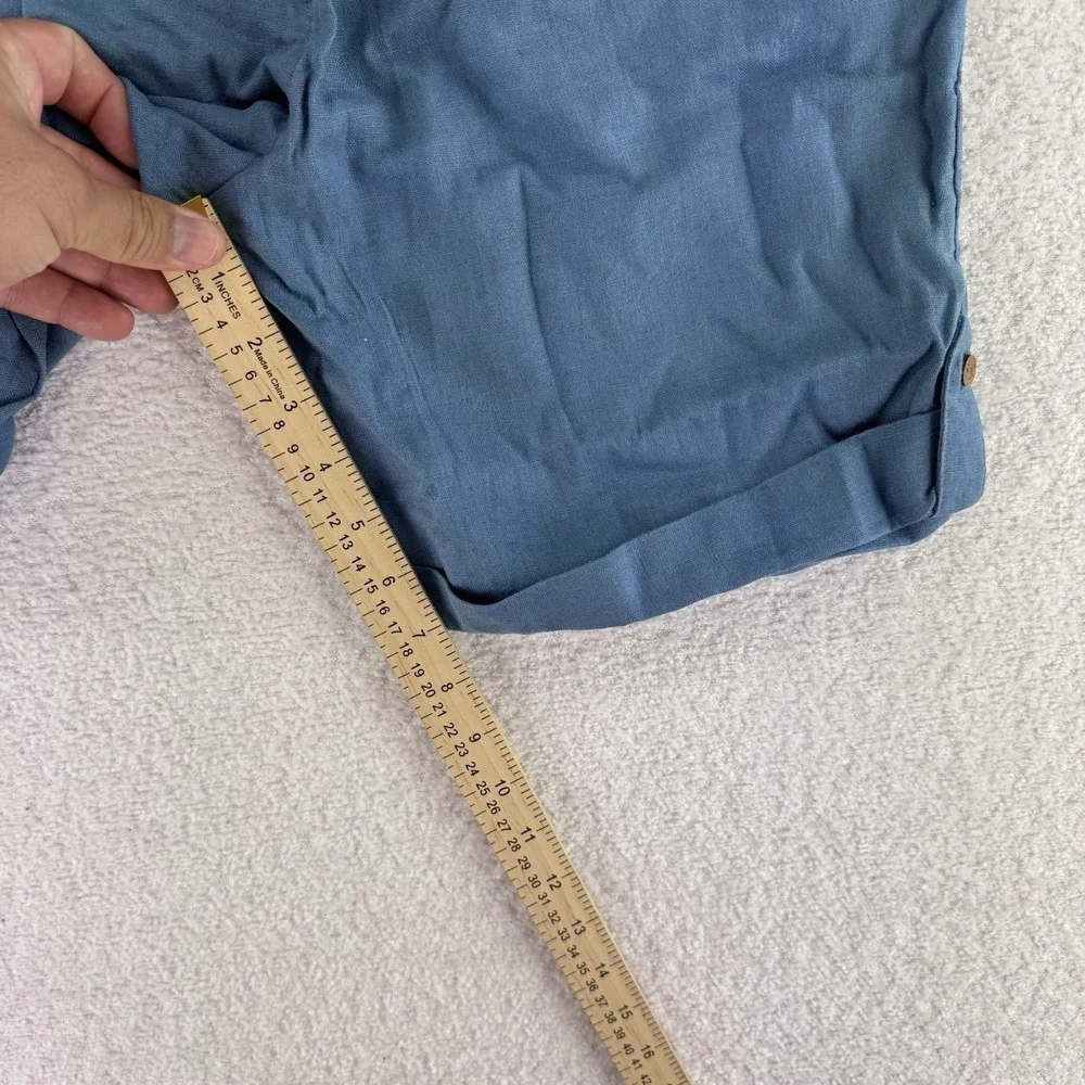 Denim & Co Naturals Regular Linen Blend Shorts XS Blue